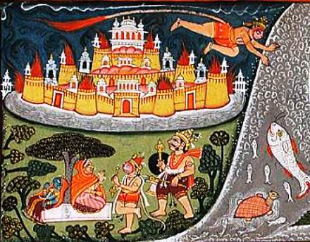 Short Summary of the Ramayana – Hanuman locates Sita in Lanka.