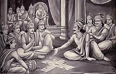 Mahabharata in Summary - Pandavas lose the rigged game of dice. (Courtesy: Hindi translation by Gita Press, Gorakhpur)