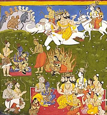 Ramayana in Summary – The Agni Pareeksha or Fire Test of Sita.