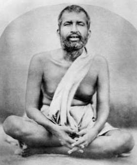 A picture of Sri Ramakrishna seated in Samadhi.